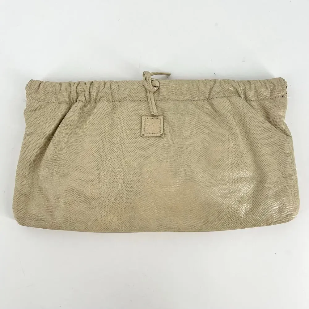 80s beige clutch bag Carlos Falchi 1980s vintage